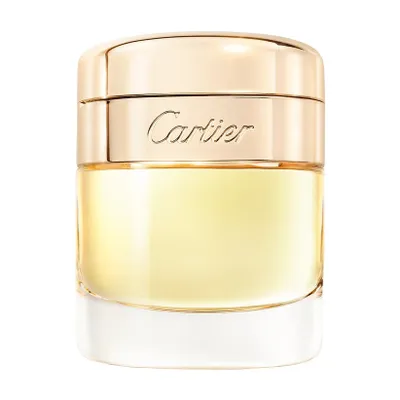 A close-up studio shot of a Cartier perfume bottle.