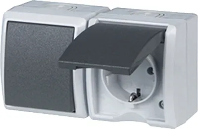 Produktbild von REV Komplett Schalter/Steckdosen Kombination AquaForm Hellgrau 0510231777 (0510231777)