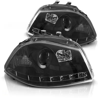 Produktbild von Scheinwerfer LED Tagfahrlicht Optik passend für Seat Ibiza 6L / Cordoba 6L 02-09 Schwarz