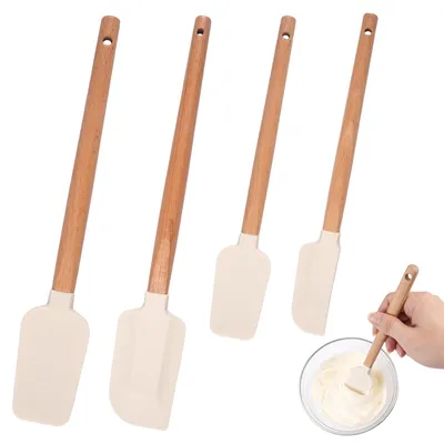4er Set Silikon-Teigschaber, Antihaft, hitzebeständig bis 230°C