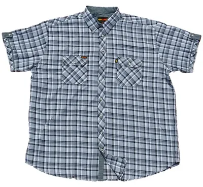 Produktbild von Übergrößen Kurzarm-Herrenhemd KAMRO Schwarz/Grau/Weiß kariert 7XL