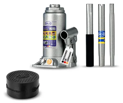 Obrázok produktu pre Sada hydraulických zdvihákov alca®, nosnosť 8 ton, zdvih 185-355 mm, vrátane gumovej podložky