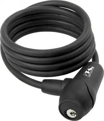 Obrázok produktu pre M-Wave 231010, káblový zámok, Čierna, Silikón, Kľúč, 1500 mm, 8 mm