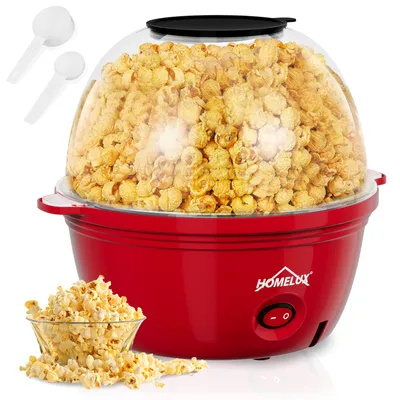 Produktbild von HOMELUX Popcornmaschine Popcorn Maker 450W Mini Popcorn Maschine inkl. Messlöffel Antihaftbeschichtung Gesunder Snack Popper Ohne Fett Öl Für Zuhause