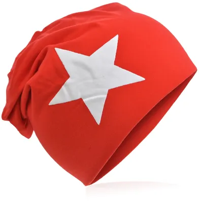 Produktbild von Kinder Beanie Gross Stern Rot M