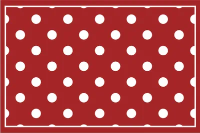Immagine prodotto di Tappeto per porta a pois rosso bianco in 40x60 cm come zerbino