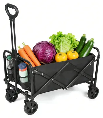 Immagine prodotto di Carrello pieghevole, design compatto, elevata capacità di carico, colore nero