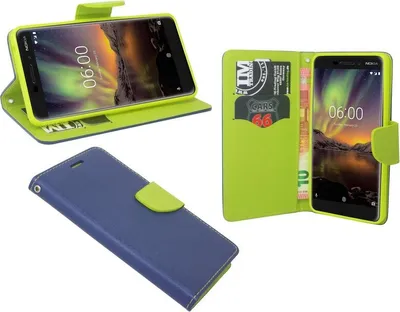 Obrázek produktu pro Pouzdro na mobilní telefon Nokia 6.1 2018 kapesní flipové pouzdro na smartphone ochranný kryt modré barvy