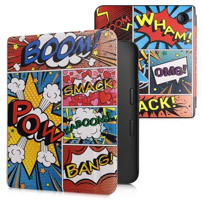 Produktbild von kwmobile Schutzhülle für Kobo Libra 2 Hülle - eReader Flip Case mit Auto Sleep Funktion - Comic Symbole mit Mehrfarbig