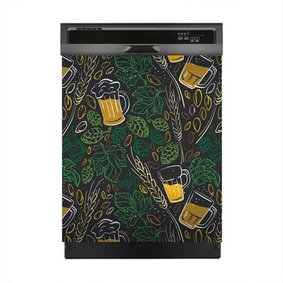 Produktbild von Magnete Dekorative 60x70 cm Küche Magnetmatte Spülmaschine - Bier Hopfen Becher