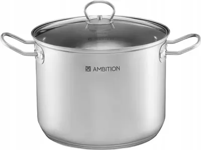 Produktbild von Kuketo | Ambition Edelstahl Kochtopf 11 L – 26 cm Großer Topf Mit Glasdeckel – Für Induktion, Gas & Alle Herdarten – Robust & Elegant