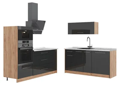 Obrázok produktu pre Kuchyňa Vicco Fame-Line Antracit vysoký lesk/Dub Goldkraft 340 cm, AP Marble, Model 63695