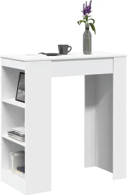 Image de Table de bar sobre avec étagère Blanc 95x47x103,5 cm Bois composite Design Tables hautes & tables de bistrot 7290711