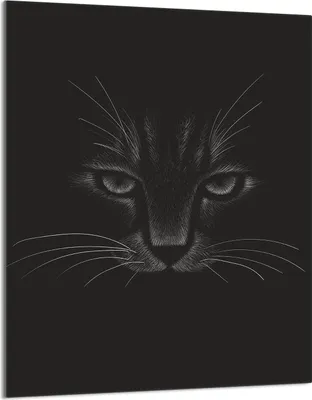Produktbild von Herdabdeckplatte 40x52 Glaskeramikkochfeld Abdeckung Spritzschutz Glasplatte Deko Schneidebrett, Katze Schwarz