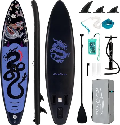 Image de Planche de stand up paddle gonflable multifonctionnelle avec pagaie pour adultes & jeunes