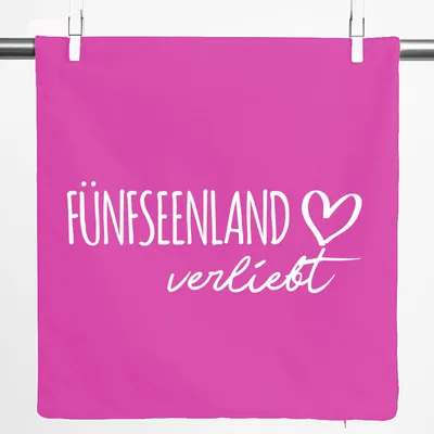 Produktbild von Huuraa Kissenbezug Fünfseenland verliebt 40x40cm Fuchsia Baumwolle Dekokissenbezug Geschenkidee