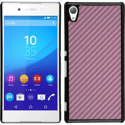 Produktbild von PhoneNatic Case kompatibel mit Sony Xperia Z3+ / Plus - Hülle pink Carbonoptik Hard-case + 2 Schutzfolien