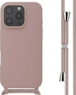 Zdjęcie produktu dla imoshion Silikonowe etui ze sznurkiem do Apple iPhone 16 Pro - Piaskowy róż
