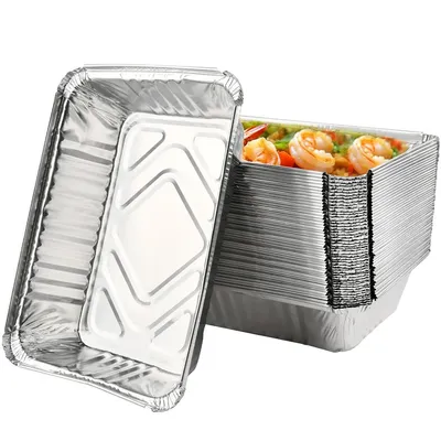 Produktbild von 30pcs Einweg-Aluschalen mit Deckel, 3500 ml Großvolumen, hitzebeständig bis 600–660 °C – ideal zum Grillen, Backen und Verpacken von Fisch & Speisen