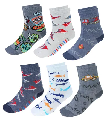 Produktbild von TupTam Kinder Socken Bunt Gemustert 6er Pack für Mädchen und Jungen, Farbe: Junge 4, Socken Größe: 31-34