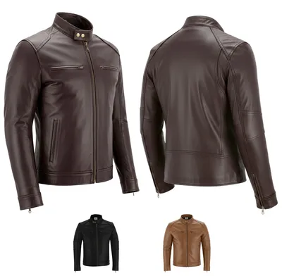Produktbild von Lederjacke Trend Fashion lammnappa echtleder Jacke Nappa Leder, Größe:48/S, Farbe:Dunkelbraun