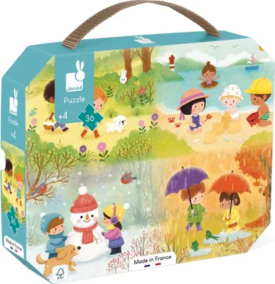 Produktbild von Janod Puzzle - Jahreszeiten KinderpuzzleKarton 36 Teile
