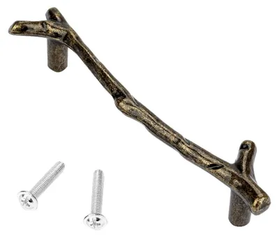 Produktbild von Schrankgriff aus Zinklegierung in Baumastform, massive T-Bar-Griffe für Möbelschubladen (122mm-Bronze)