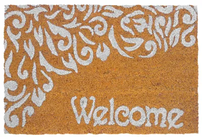 Immagine prodotto di Zerbino Relaxdays in fibra di cocco, Welcome, 60x40 cm, antiscivolo, resistente alle intemperie, per interni ed esterni, zerbino da ingresso, multicolore