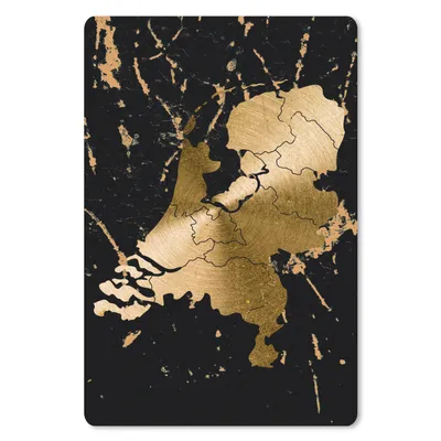 Produktbild von MuchoWow® Mauspad Mousepad Karte der Niederlande - Europa - Gold 40x60 cm - Mousepads - Maus Mat - Pad - Mausunterlage - Schreibtisch Accesoire