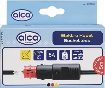 Produktbild von alca® Verlängerungskabel 5m Spiral 12 V / 24 V 8A Sicherung Zigarettenanzünder Verlängerung Stecker Autostecker Kabel Ladegerät Adapter Strom