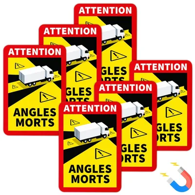 Image de 6 autocollants anti-angle mort pour voitures et caravanes