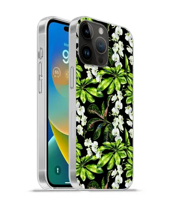 Produktbild von MuchoWow® Handyhülle Schutzhülle Hülle für Apple iPhone 14 Pro - Softcase Blatt - Orchidee - Muster Silikon Softcase Handy Hülle - Umschlag