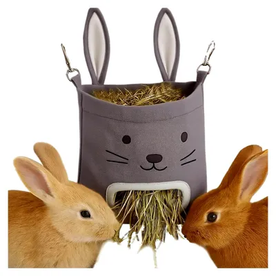 Produktbild von Heutasche für Kleintiere - Hängbare Heuraufe für Chinchillas und Nagerkäfig Zubehör