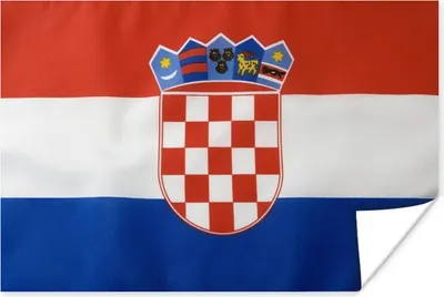 Produktbild von MuchoWow® Poster Foto der kroatischen Flagge 180x120 cm - Fotoplakat