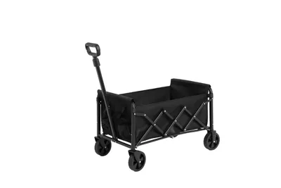 Produktbild von Robuster, zusammenklappbarer Strandwagen mit Rädern, leichter, tragbarer Transportwagen für Camping, Einkaufen, Sport und Garten, großes Fassungsvermö