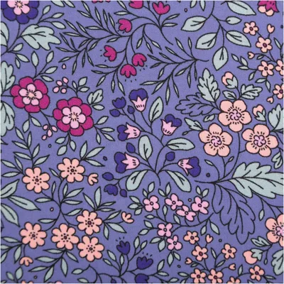Produktbild von Viskose Stoff Meterware Blümchen lila 140 cm EcoVero