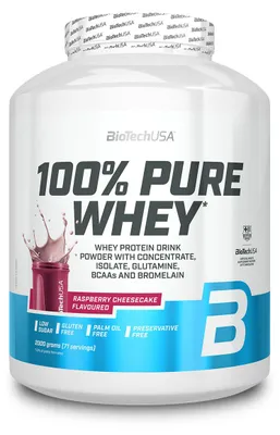 Zdjęcie produktu dla Biotech USA 100% Pure Whey 2000g, smak: truskawkowo-sernik
