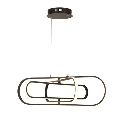 Image de Suspension LED, mobile, alu noir, CCT, L 80 cm