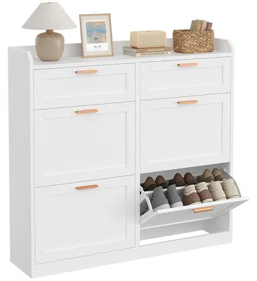 Immagine prodotto di Scarpiera a 4 ante DJ504397_1, 24 x 100 x 103 cm, bianco