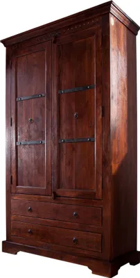 Image de MASSIVMOEBEL24 | Armoire 107x50 Acacia laqué Nougat OXFORD #419