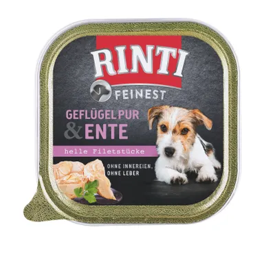 Produktbild von RINTI Feinest, Adult, jede Rasse, Ente, Geflügel, 150 g, Ohne Soja