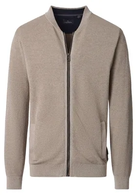 Produktbild von CASAMODA Herren Strickjacke Collegekragen Zipper Regular Beige XXL