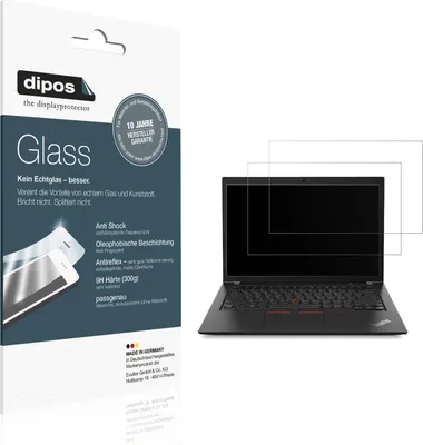 Produktbild von 2x Schutzfolie für Lenovo ThinkPad T480s matt - Anti-Shock 9H Folie dipos Glass Kunststoffglas