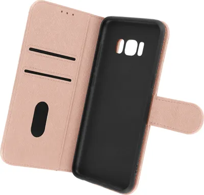 Image de Étui rabattable en simili cuir pour Samsung Galaxy S8, de couleur rose, avec fonction support