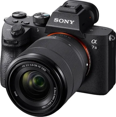 Produktbild von Sony α 7 III + 28-70mm, 24,2 MP, 6000 x 4000 Pixel, CMOS, 4K Ultra HD, Touchscreen, Schwarz