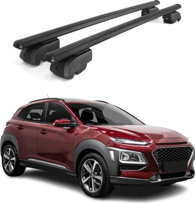Image de Barres de toit Transversales pour Hyundai Kona 2017-2023 ABE Alu Noir 2x