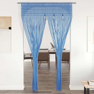 Zdjęcie produktu dla vidaXL Zasłona makramowa niebieska 140x240 cm bawełna