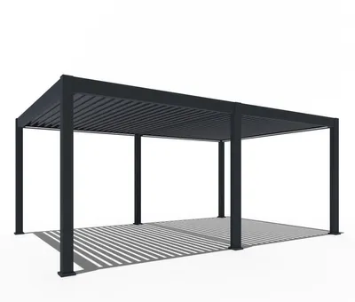Immagine prodotto di Pergola elettrica Weide E-Deluxe Plus interamente in alluminio, 4x6 m, con tetto a lamelle color antracite