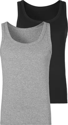 Produktbild von H.I.S. Tanktop 2 -teilig grau-meliert, schwarz Größe XL