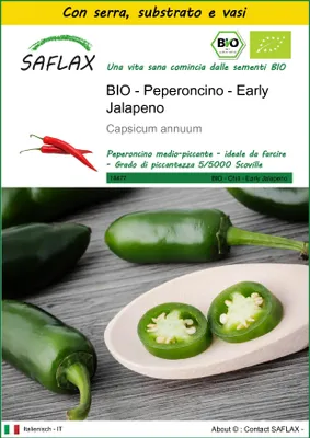 Immagine prodotto di SAFLAX Insieme di coltivazione - BIO - Peperoncino - Early Jalapeno - 20 semi - Capsicum